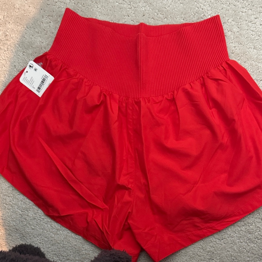 FP Movement by Free People Vibrant Red High-Waist Shorts
